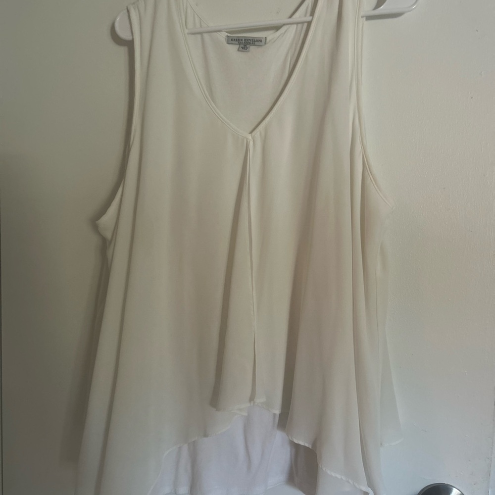 Green Envelope Ivory Blouse